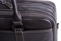Handmade leather men Briefcase messenger large vintage shoulder laptop bag vintage bag - EverHandmade