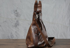 Leather mens Briefcase Shoulder laptop bag Business Bag for Men - EverHandmade