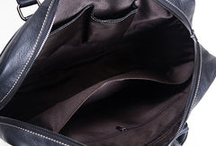 Cool Black leather mens Briefcase laptop Briefcase Work Shoulder Bag for Men - EverHandmade