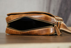 Handmade leather men messenger large vintage shoulder laptop bag vintage bag - EverHandmade