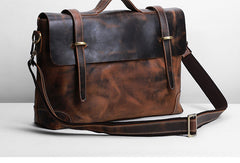 Cool leather mens Briefcase work Briefcase laptop Briefcase Shoulder bag for Men - EverHandmade
