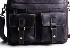 Handmade leather men Cool messenger bag vintage shoulder travel bag for men - EverHandmade