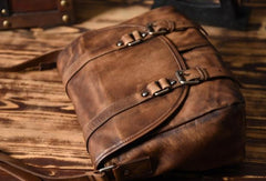 Handmade leather men Briefcase messenger vintage shoulder laptop bag vintage bag