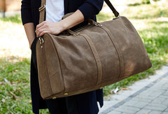 Vintage Leather men Travel Bag Duffle Bag Weekender Bag Overnight Bag shoulder bag - EverHandmade