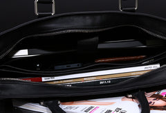 Cool Leather mens Briefcase laptop Briefcase Work Shoulder Bag Business Bag for Men - EverHandmade