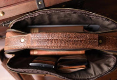 Handmade leather men Vintage Messenger bag Briefcase Cool Shoulder bag for Men - EverHandmade