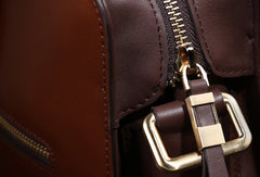 Fashion leather men Briefcase shoulder bag laptop bag work bag business bag - EverHandmade