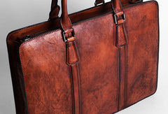 Vintage Leather mens Briefcase Handbag Shoulder Bag Business Bag for Men