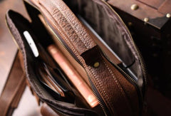 Handmade leather men Vintage Messenger bag Briefcase Cool Shoulder bag for Men - EverHandmade
