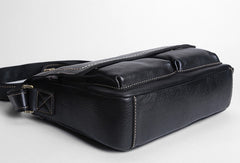 Leather mens Cool messenger bag vintage shoulder laptop bag for men - EverHandmade