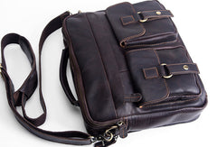 Handmade leather men Cool messenger bag vintage shoulder travel bag for men - EverHandmade