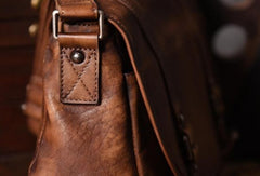 Handmade leather men Briefcase messenger vintage shoulder laptop bag vintage bag