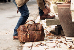 Cool leather mens Large Travel Bag Vintage Weekender Bag Shoulder Bag for Men - EverHandmade