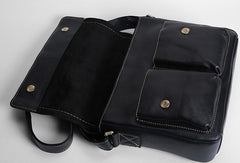 Leather mens Cool messenger bag vintage shoulder laptop bag for men - EverHandmade