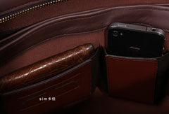 Fashion leather men Briefcase shoulder bag laptop bag work bag business bag - EverHandmade