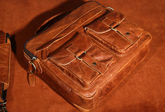Handmade leather men Cool messenger bag vintage shoulder travel bag for men - EverHandmade
