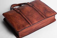 Vintage Leather mens Briefcase Handbag Shoulder Bag Business Bag for Men