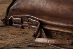 Leather mens Briefcase Shoulder laptop bag Business Bag for Men - EverHandmade