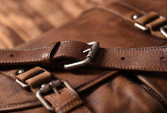 Handmade leather men Briefcase messenger vintage shoulder laptop bag vintage bag