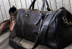 Cool Vintage Leather Mens Duffle Bag Weekender Bag Overnight Bag Travel Bag