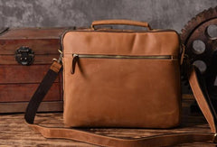 Handmade leather men Vintage Messenger bag Briefcase Cool Shoulder bag for Men - EverHandmade