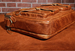 Handmade leather men Cool messenger bag vintage shoulder travel bag for men - EverHandmade