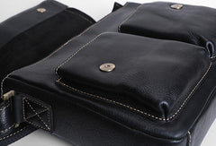 Leather mens Cool messenger bag vintage shoulder laptop bag for men - EverHandmade