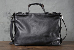 Leather mens Briefcase Shoulder laptop bag Business Bag for Men - EverHandmade