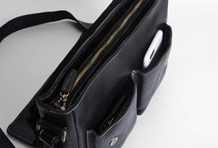 Leather mens Cool messenger bag vintage shoulder laptop bag for men - EverHandmade