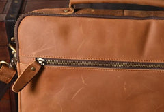 Handmade leather men Vintage Messenger bag Briefcase Cool Shoulder bag for Men - EverHandmade