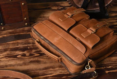 Handmade leather men Vintage Messenger bag Briefcase Cool Shoulder bag for Men - EverHandmade