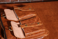 Handmade leather men Cool messenger bag vintage shoulder travel bag for men - EverHandmade