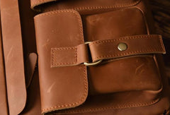 Handmade leather men Vintage Messenger bag Briefcase Cool Shoulder bag for Men - EverHandmade
