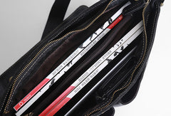 Leather mens Cool messenger bag vintage shoulder laptop bag for men - EverHandmade