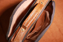 Handmade leather men Cool messenger bag vintage shoulder travel bag for men - EverHandmade