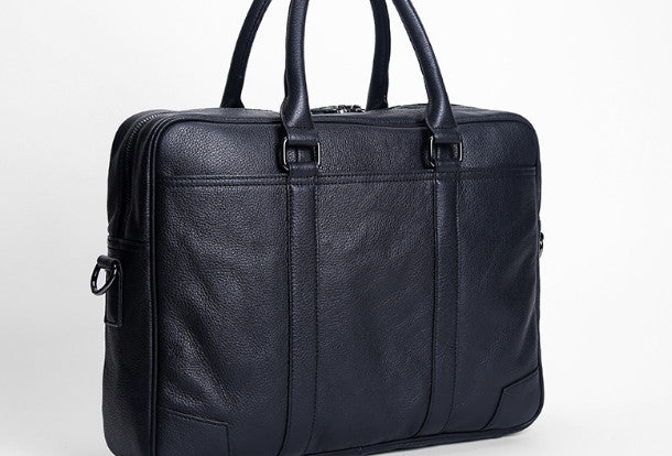 Cool Black leather mens Briefcase laptop Briefcase Work Shoulder Bag for Men - EverHandmade