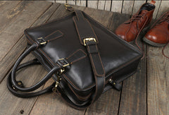 Vintage leather mens Briefcase laptop Briefcase Shoulder bag for Men