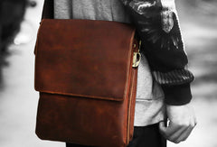 Cool leather mens messenger bag vintage shoulder laptop bag for men