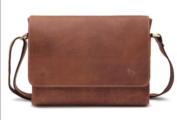 Vintage Cool leather men messenger large vintage shoulder bag for men - EverHandmade