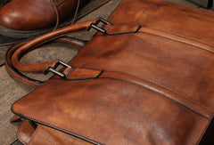 Handmade leather men vintage Briefcase messenger large vintage shoulder laptop bag vintage bag
