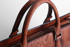 Vintage Leather mens Briefcase Handbag Shoulder Bag Business Bag for Men
