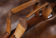 Leather mens Briefcase Shoulder laptop bag Business Bag for Men - EverHandmade