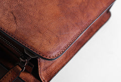 Vintage Leather mens Briefcase Handbag Shoulder Bag Business Bag for Men