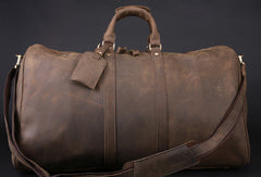 Vintage Leather men Travel Bag Duffle Bag Weekender Bag Overnight Bag shoulder bag - EverHandmade