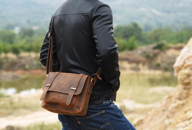 Vintage Leather Messenger Bags Men