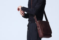 Cool leather men Small messenger bags shoulder bag
