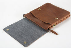 Cool leather mens messenger bag vintage shoulder laptop bag for men