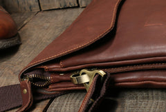 Genuine Leather messenger bag clutch leather men phone pad zip clutch vintage wallet for men - EverHandmade