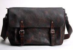 Handmade Cool leather men messenger bag shoulder laptop bag for men - EverHandmade