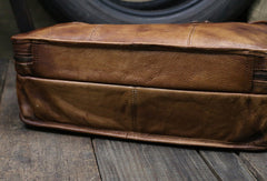 Cool leather mens large travel bag Vintage Briefcase Shoulder bag for Men - EverHandmade